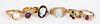 Six 14K gold and stone rings