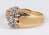 14KP gold diamond cluster ring