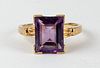 14K gold and amethyst ring
