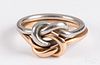 14K gold conjoined two tone rings