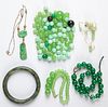 Chinese jade bangle bracelet and assorted beads