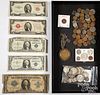 Coins and currency, mostly US