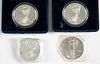 Four Liberty Eagle 1 ozt. fine silver coins.
