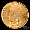 1907 Indian Head ten dollar gold coin.