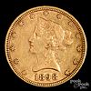1898 Liberty Head ten dollar gold coin.