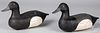 Pair of carved and painted broadbill duck decoys