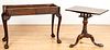 Chippendale mahogany tea table and drop-leaf table