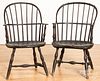 Two sackback Windsor chairs, ca. 1790.