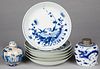 Six Chinese blue and white porcelain shallow bowls