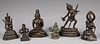 Six Chinese bronze Buddha figures