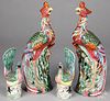 Two pairs of Chinese porcelain exotic birds