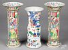 Three Chinese porcelain garnitures