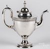 Philadelphia coin silver teapot, by Bailey & Co.