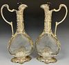 Pair of Silver Mounted Ewers