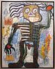 Jean-Michel Basquiat,  Attributed: Skeletal Figure (ME)
