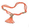 18K YELLOW GOLD ESTATE LION CORAL BEAD NECKLACE