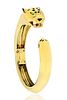 CARTIER PANTHERE 18K YELLOW GOLD HINGED CUFF