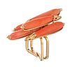 STERLE 18K YELLOW GOLD ELONGATED MULTI CORAL RING