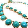 Antique 18K Real Turquoise Necklace and Bracelet