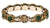 14k Yellow Gold and Emerald Bracelet