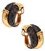 Boucheron Clip Earrings in 18k Gold with Patinated Airain