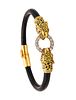 Gay Freres Feline Enamel Bracelet in 18k Gold With Diamonds & coral