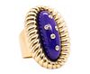 Cockail Ring in 18k Gold with 14.42 Cts lapis lazuli & Diamonds