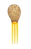 Spanish hair comb in 18k gold with carvings