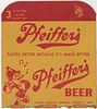 1945 Pfeiffer Beer (6 12oz cans) Six Pack Can Carrier Detroit, Michigan