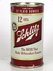 1954 Schlitz Beer 12oz Flat Top Can 129-29v Milwaukee, Wisconsin