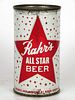 1962 Rahr's All Star Beer 12oz Flat Top Can 117-21.2 Green Bay, Wisconsin