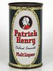 1950 Patrick Henry Malt Liquor 12oz Flat Top Can 112-21 Grand Rapids, Michigan