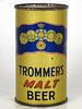 1938 Trommer's Malt Beer 12oz Flat Top Can OI-798 Orange, New Jersey