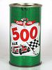 1953 Cook's 500 Ale 12oz Flat Top Can 51-09 Evansville, Indiana
