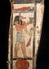 Large Egyptian Cedar Sarcophagus Panel w/ Anubis & Nut