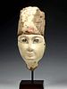 Egyptian Wood & Painted Gesso Sarcophagus Mask