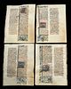 Four 15th C. European Illuminated Manuscript Pages