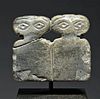 Rare Mesopotamian Tell Brak Stone Double Eye Idol