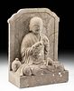 19th C. Japanese Edo Stone Relief Carving - Kobo Daishi
