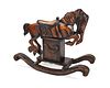 A large Carousel-style carved wood rocking horse