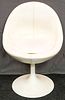 White Leather Chair in the Manner of Eero Saarinen
