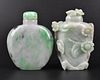 2 Chinese Jadeite Snuff Bottles, Qing Dynasty