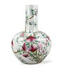 Large Chinese Famille Rose 9 Peach Vase,19th C.