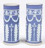 2 Wedgewood Jasperware Beaker Vases