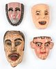 4 Vintage Mexican Christians and Moors Masks