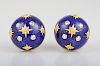 Trianon Lapis Dome Earclips