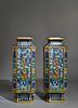 Pair Of Cloisonne Enamel Octagonal Vases