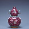Coral-Red Glaze Lotus Double-Gourd-Shape Vase