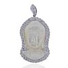 18k Gold Buddha Carved MOP Diamond Pendant