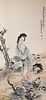Xu Cao, Chinese Lady Painting Paper Scroll